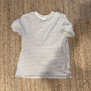 GAP Cream and Brown Striped Tee